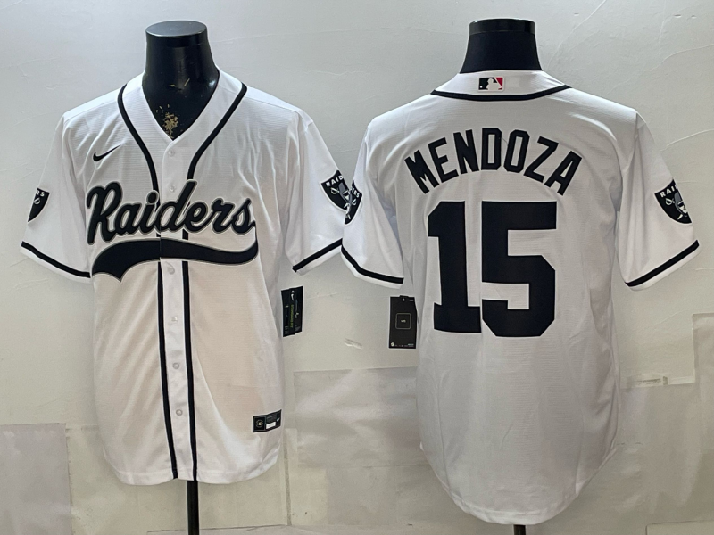 Men 2026 Oakland Raiders #15 Mendoza white Nike Limited NFL Jersey 0519004